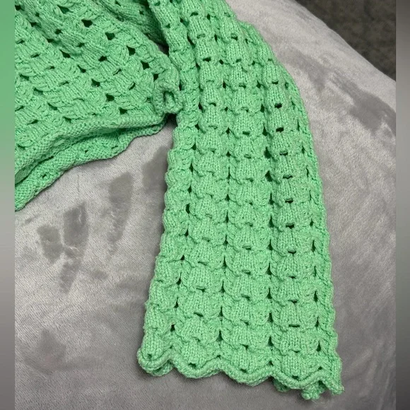 Zara Light Green Crochet Crop Top - Picture 7 of 7